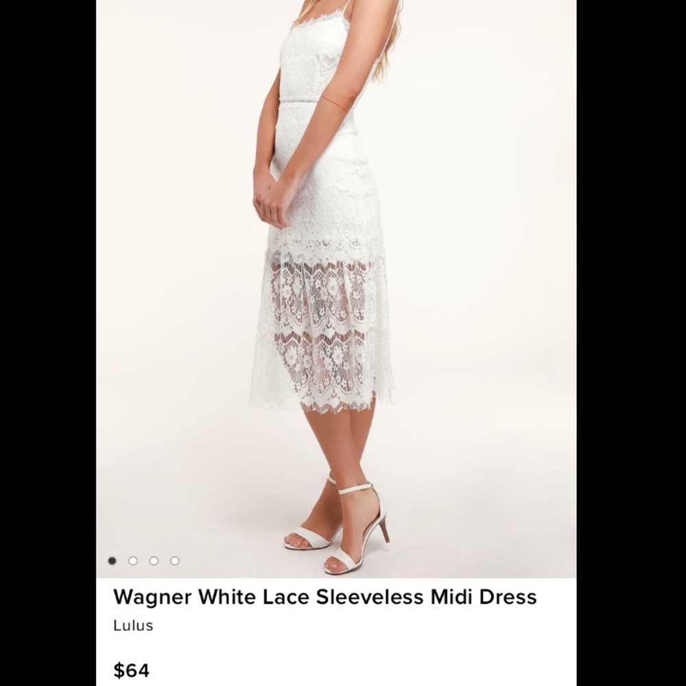 Wagner White Lace Sleeveless Midi Dress